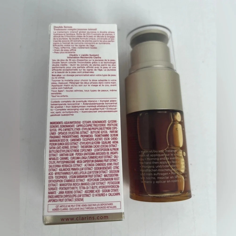 Clarins Double Serum Light Anti Aging Concentrate 1 Fl Oz- Hydric Lipidic System - Picture 6 of 6